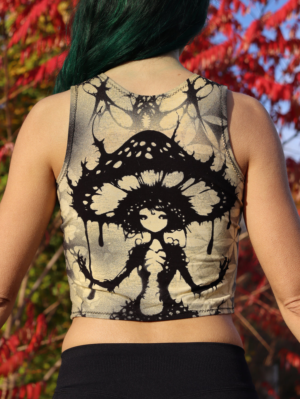 Crop top mushroom lady