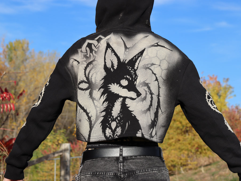 Crop top hoodie small Fox