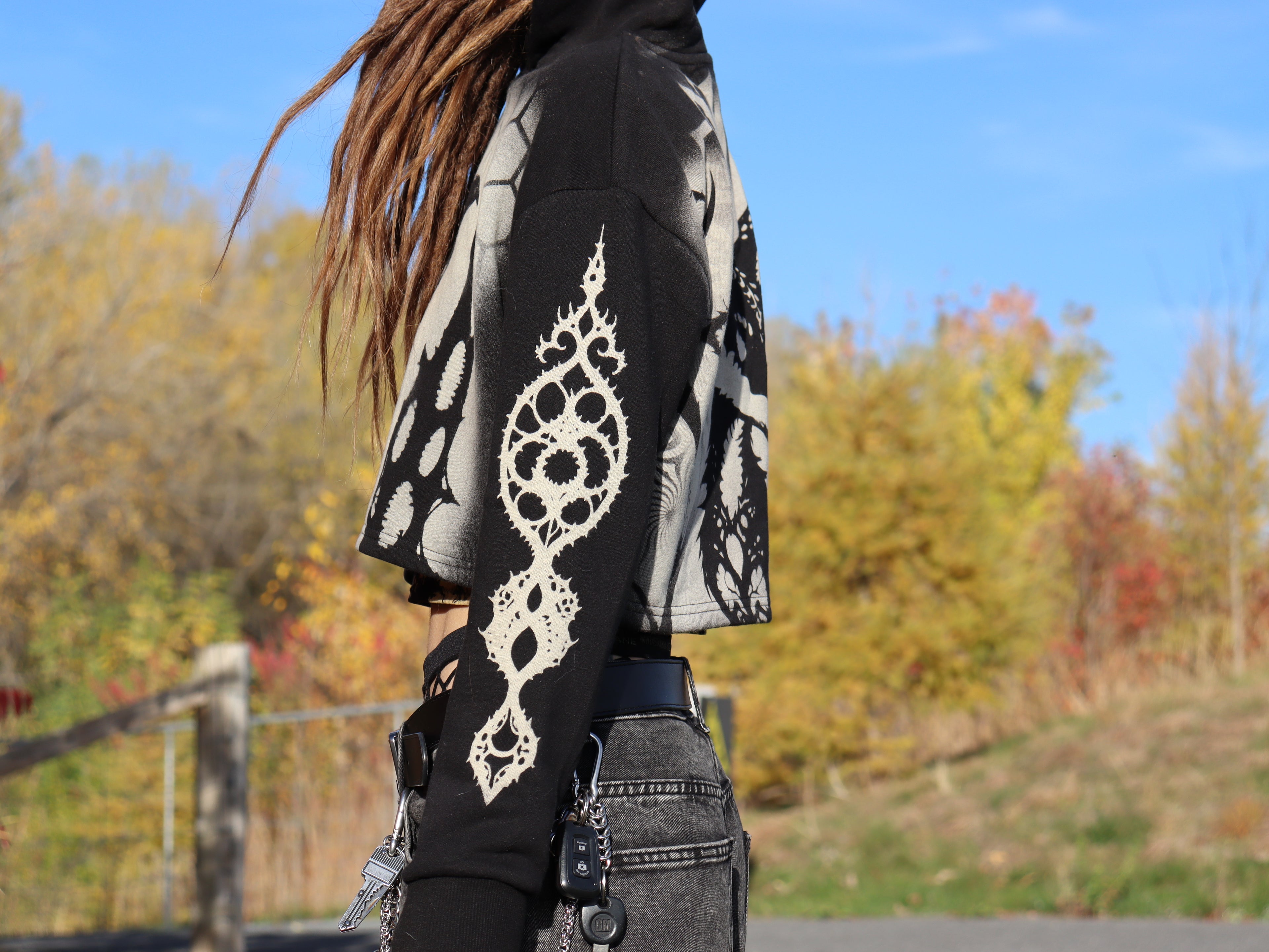 Crop top hoodie small Fox