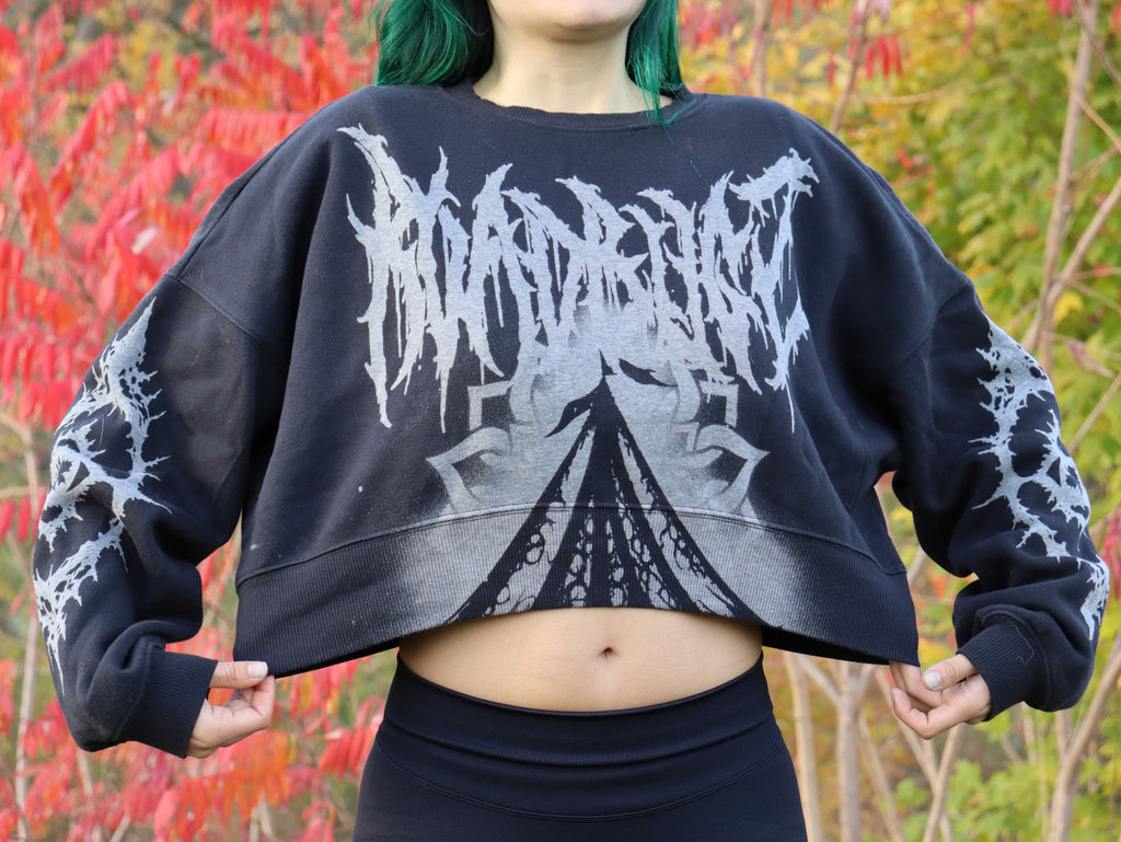 Crew neck crop top clown Medium