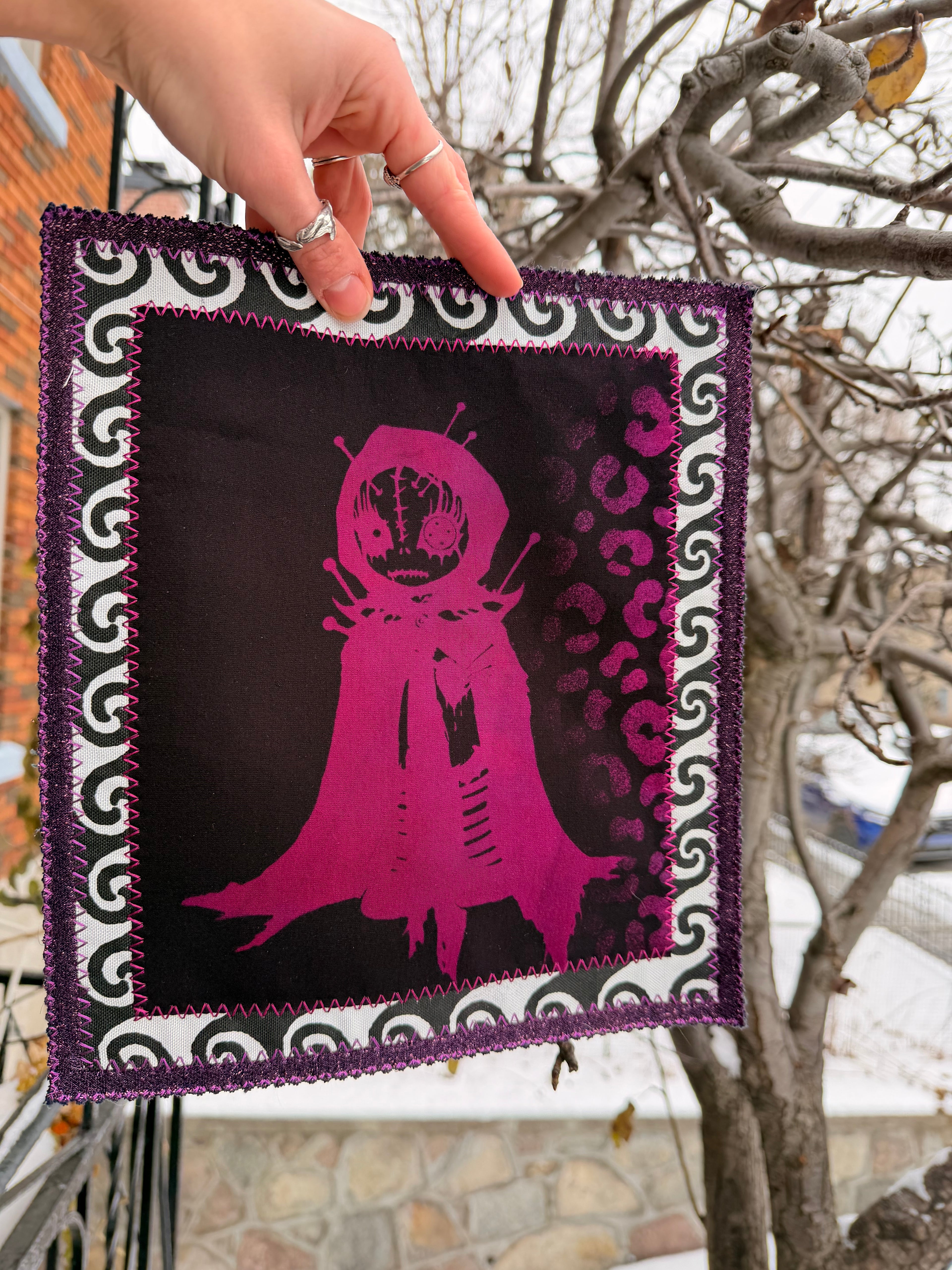Patch purple voodoo doll