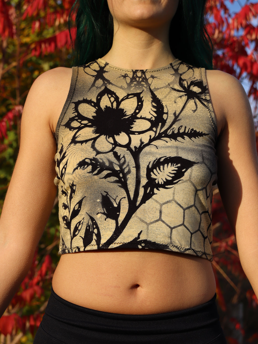 Crop top mushroom lady