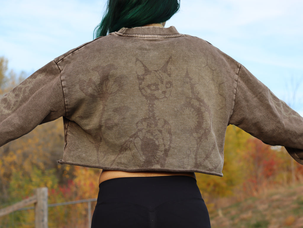 Crew neck crop top Cat Medium