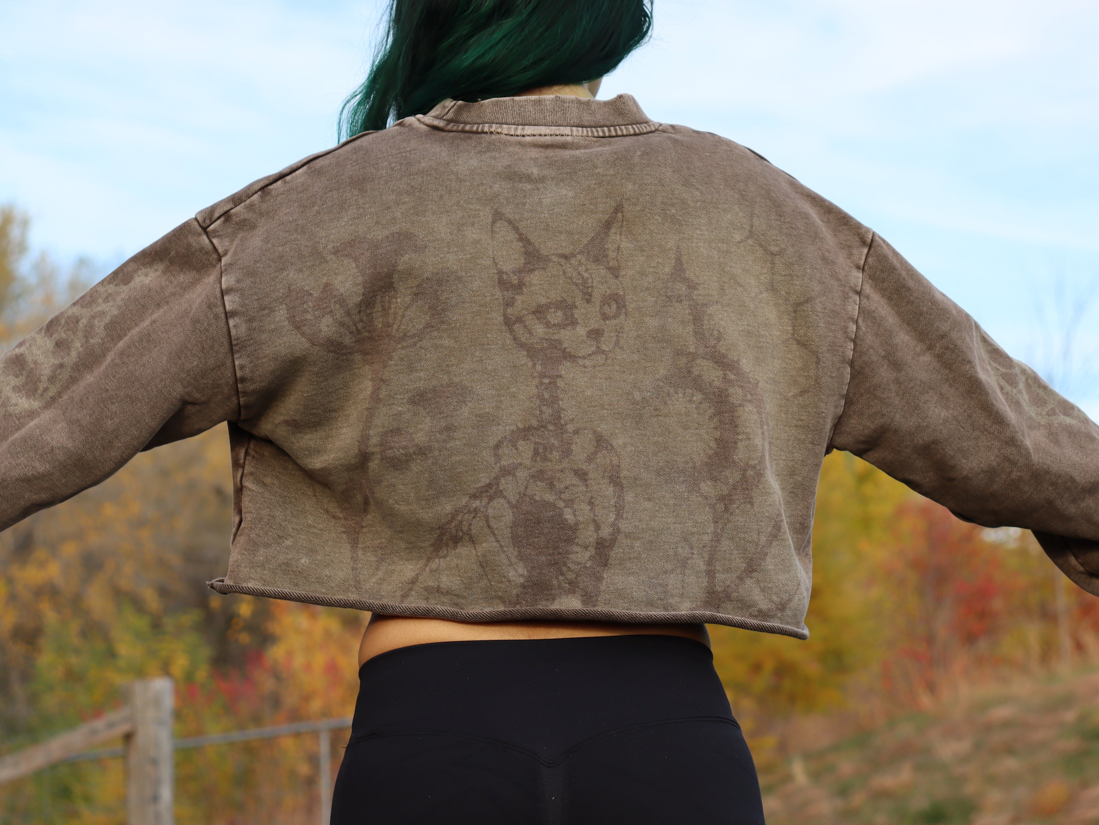 Crew neck crop top Cat Medium