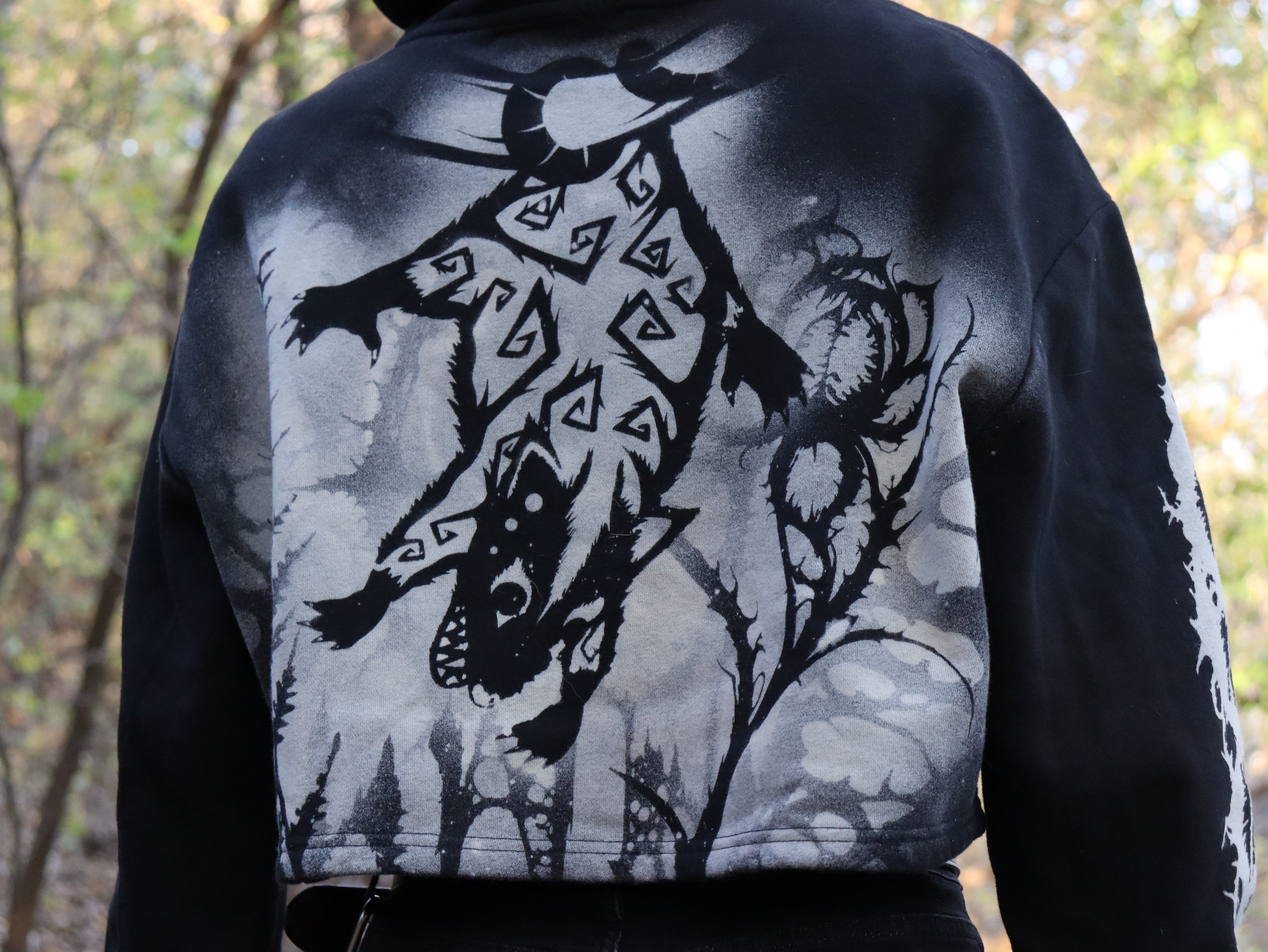 Crop top hoodie Large Opossum