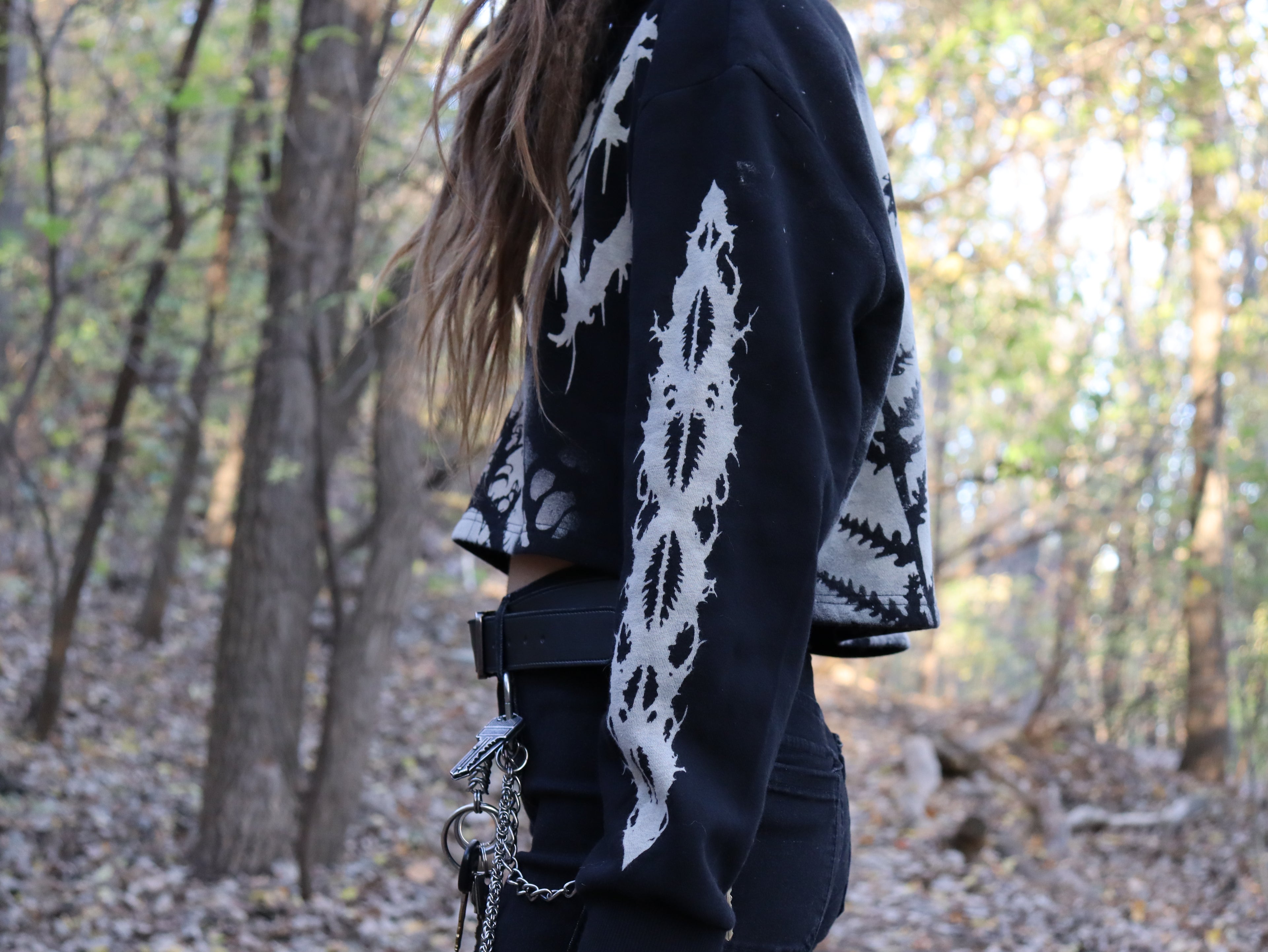 Crop top hoodie Large Opossum