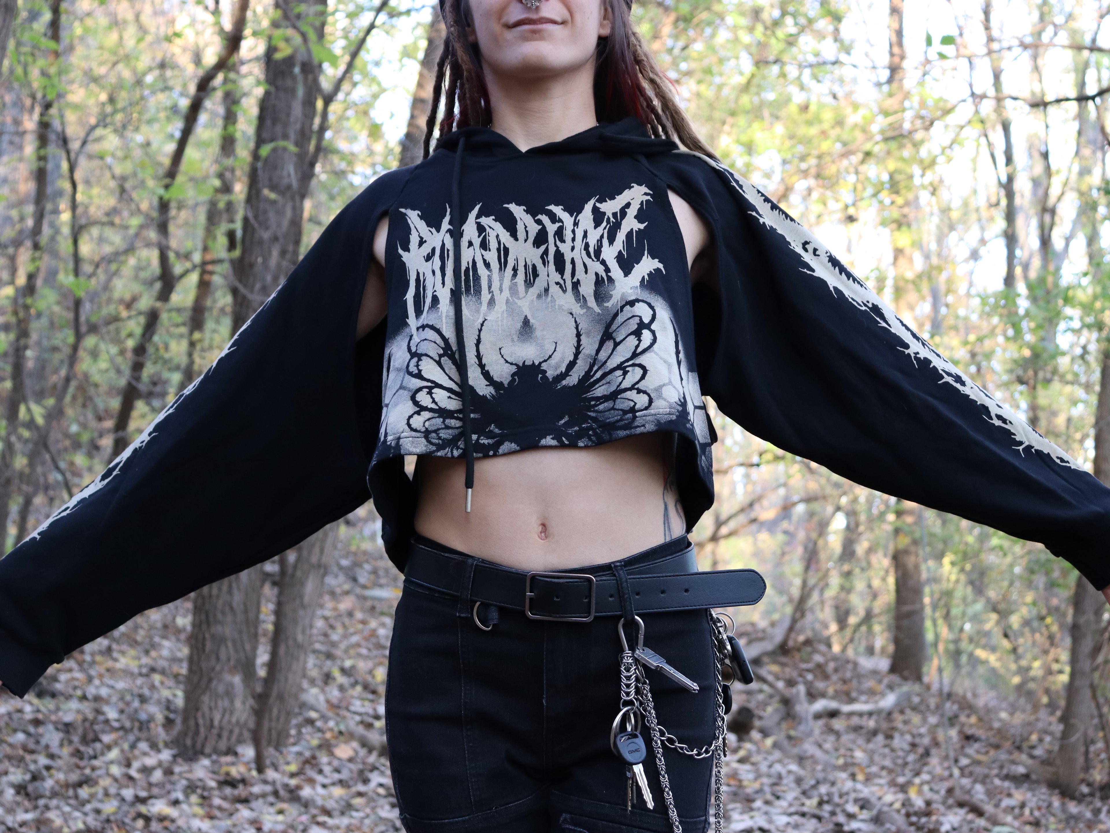 Crop top hoodie bugz XL