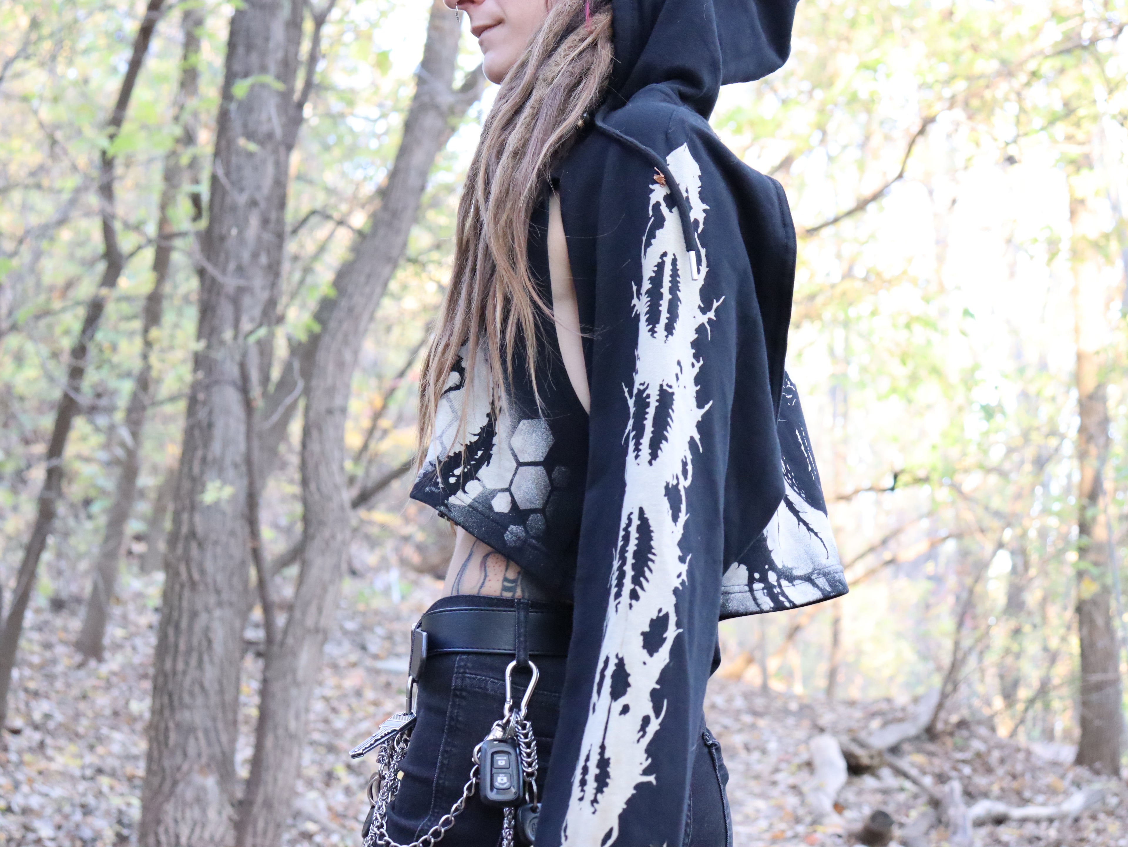 Crop top hoodie bugz XL