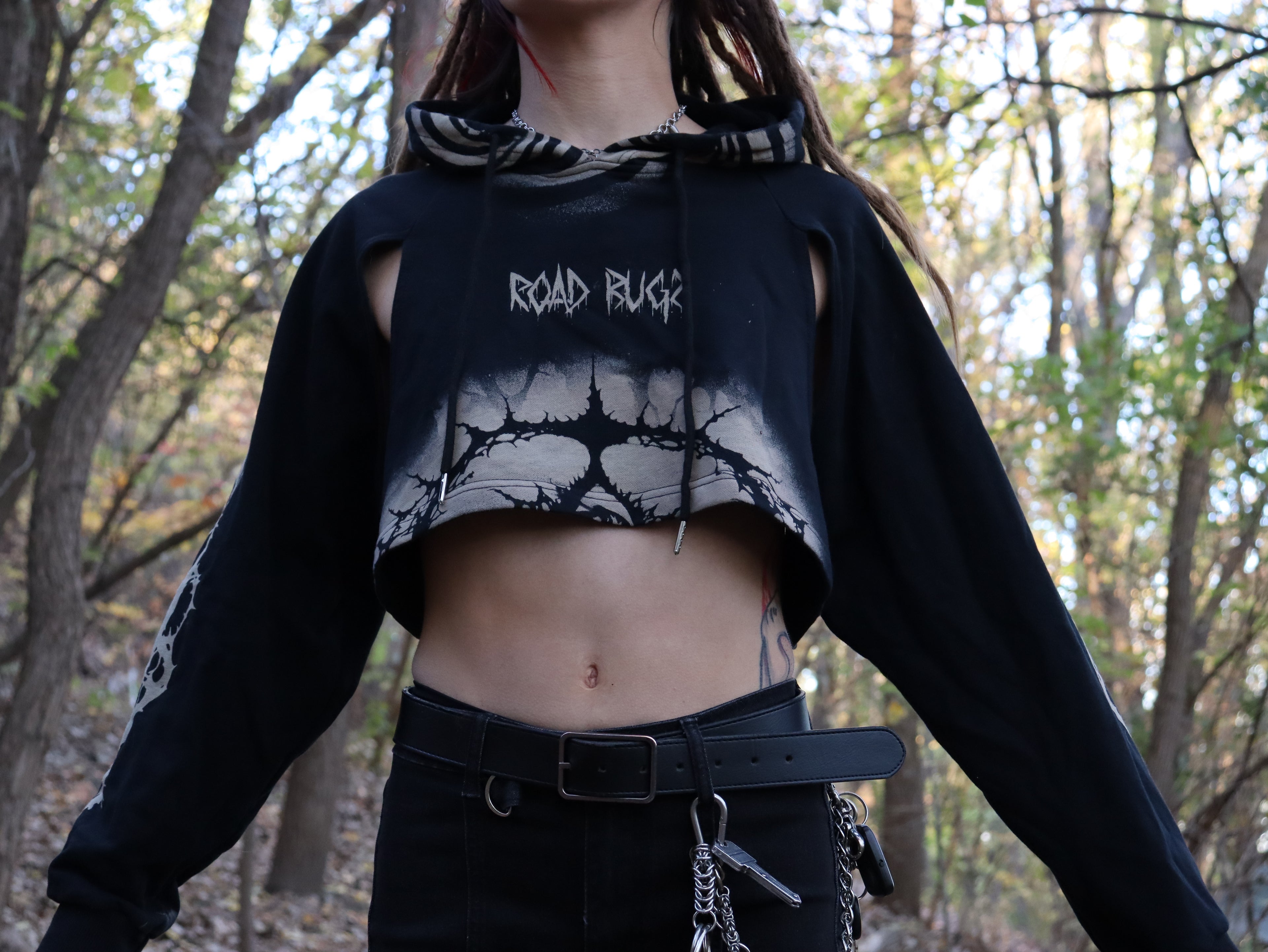 Crop top hoodie small Fish